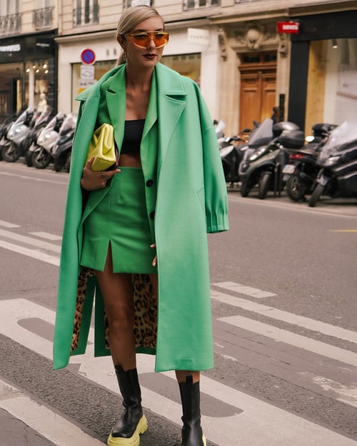 groene look parijs dames