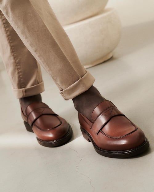 Bruine leren loafer